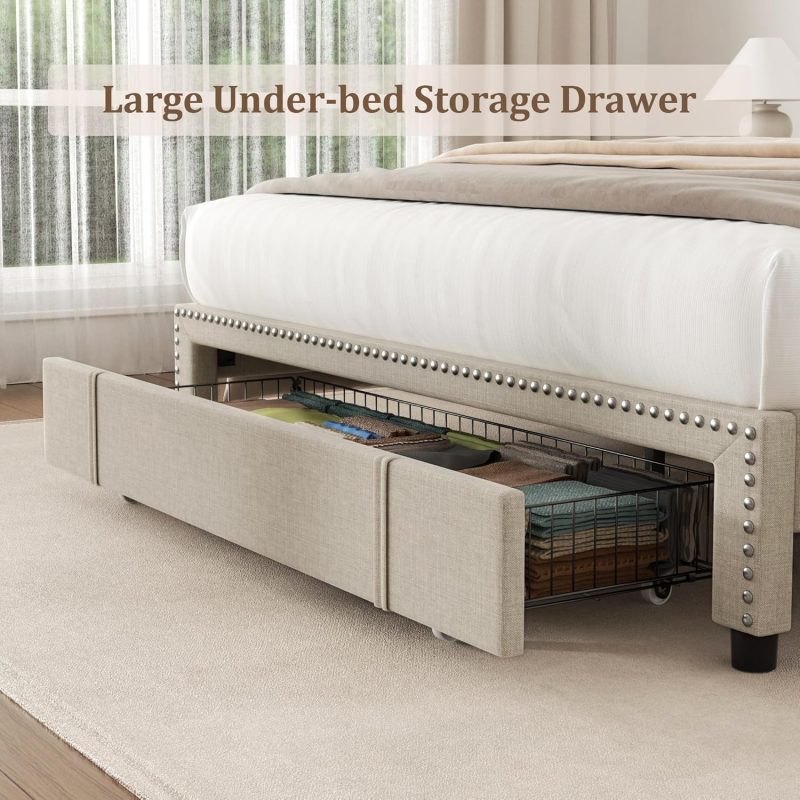 Full Size Platform Bed Frame  Khaki - Image 5